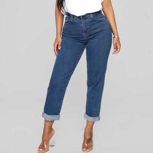 Plus Size High Waisted Got It From My Mama Dark Denim Jeans